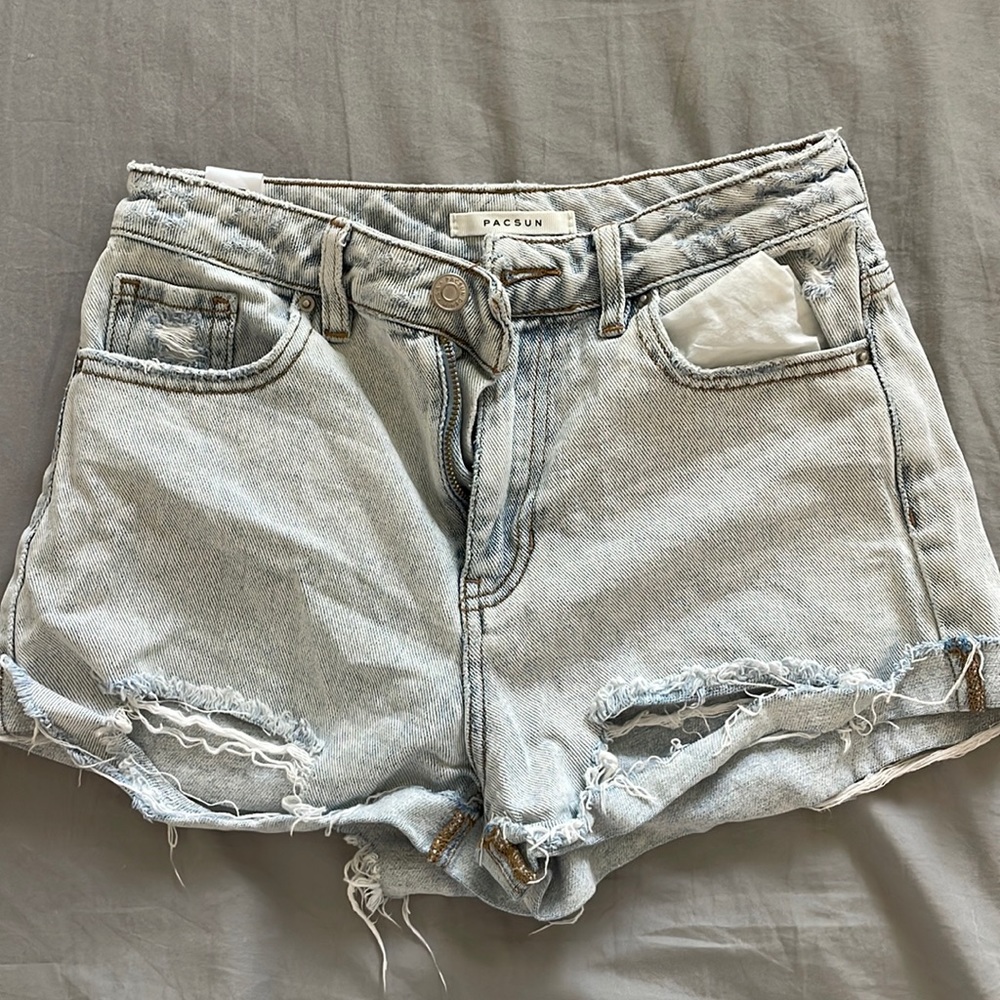 Pacsun Light Wash Ripped Shorts